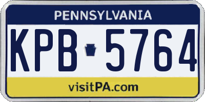 PA license plate KPB5764