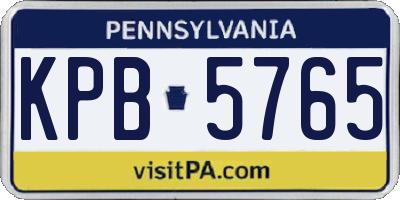 PA license plate KPB5765