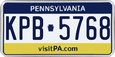 PA license plate KPB5768