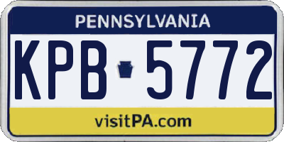 PA license plate KPB5772