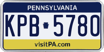 PA license plate KPB5780