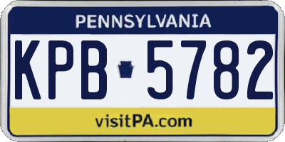 PA license plate KPB5782