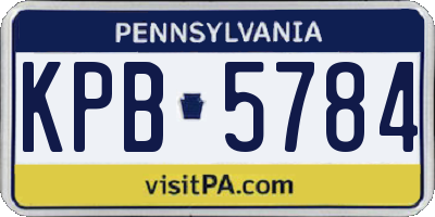 PA license plate KPB5784