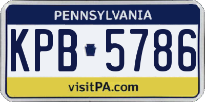 PA license plate KPB5786