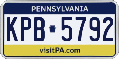 PA license plate KPB5792