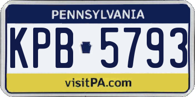 PA license plate KPB5793