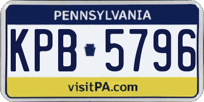 PA license plate KPB5796