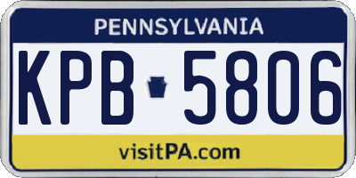 PA license plate KPB5806