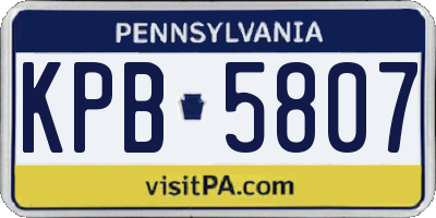 PA license plate KPB5807