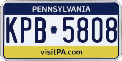 PA license plate KPB5808