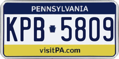 PA license plate KPB5809
