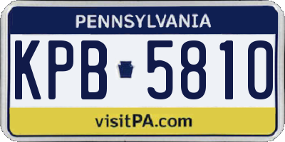 PA license plate KPB5810