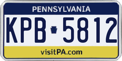 PA license plate KPB5812