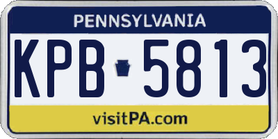 PA license plate KPB5813