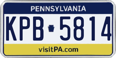 PA license plate KPB5814