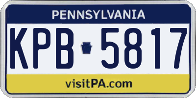 PA license plate KPB5817