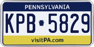 PA license plate KPB5829