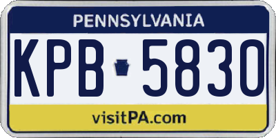 PA license plate KPB5830
