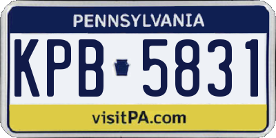 PA license plate KPB5831
