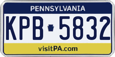 PA license plate KPB5832