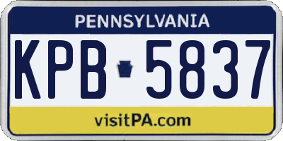PA license plate KPB5837