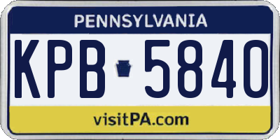 PA license plate KPB5840
