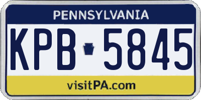 PA license plate KPB5845