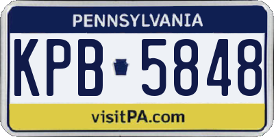 PA license plate KPB5848