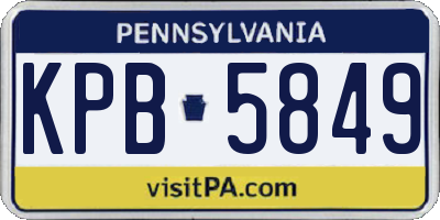 PA license plate KPB5849