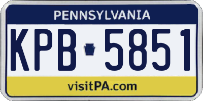 PA license plate KPB5851