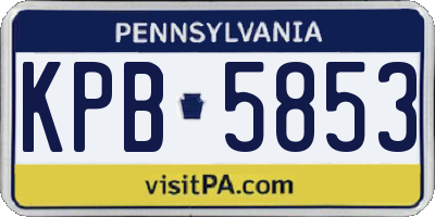 PA license plate KPB5853