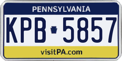 PA license plate KPB5857