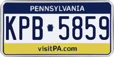 PA license plate KPB5859