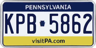 PA license plate KPB5862