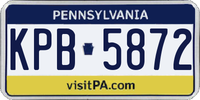 PA license plate KPB5872