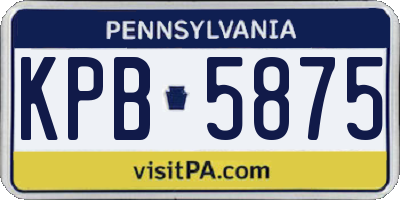 PA license plate KPB5875