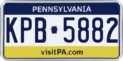 PA license plate KPB5882