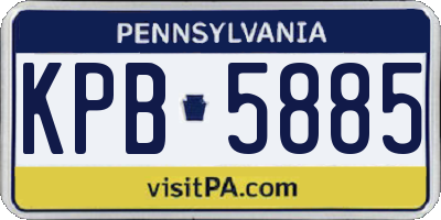 PA license plate KPB5885
