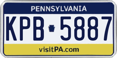 PA license plate KPB5887
