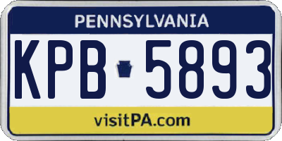 PA license plate KPB5893