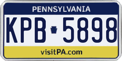 PA license plate KPB5898