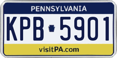 PA license plate KPB5901