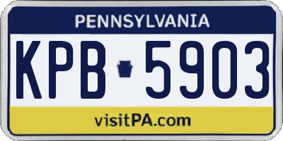 PA license plate KPB5903