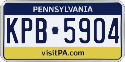 PA license plate KPB5904