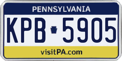 PA license plate KPB5905