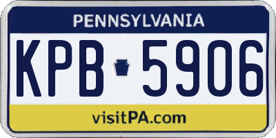 PA license plate KPB5906