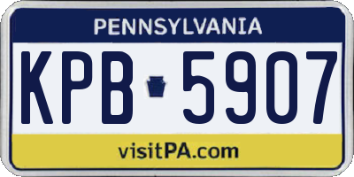 PA license plate KPB5907
