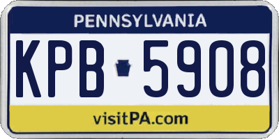 PA license plate KPB5908