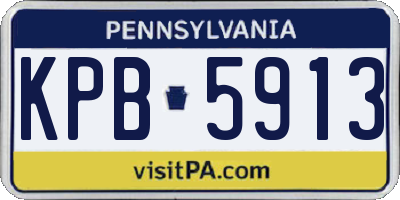 PA license plate KPB5913