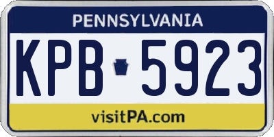 PA license plate KPB5923